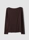 Brown slim-fit stretch viscose T-shirt_6