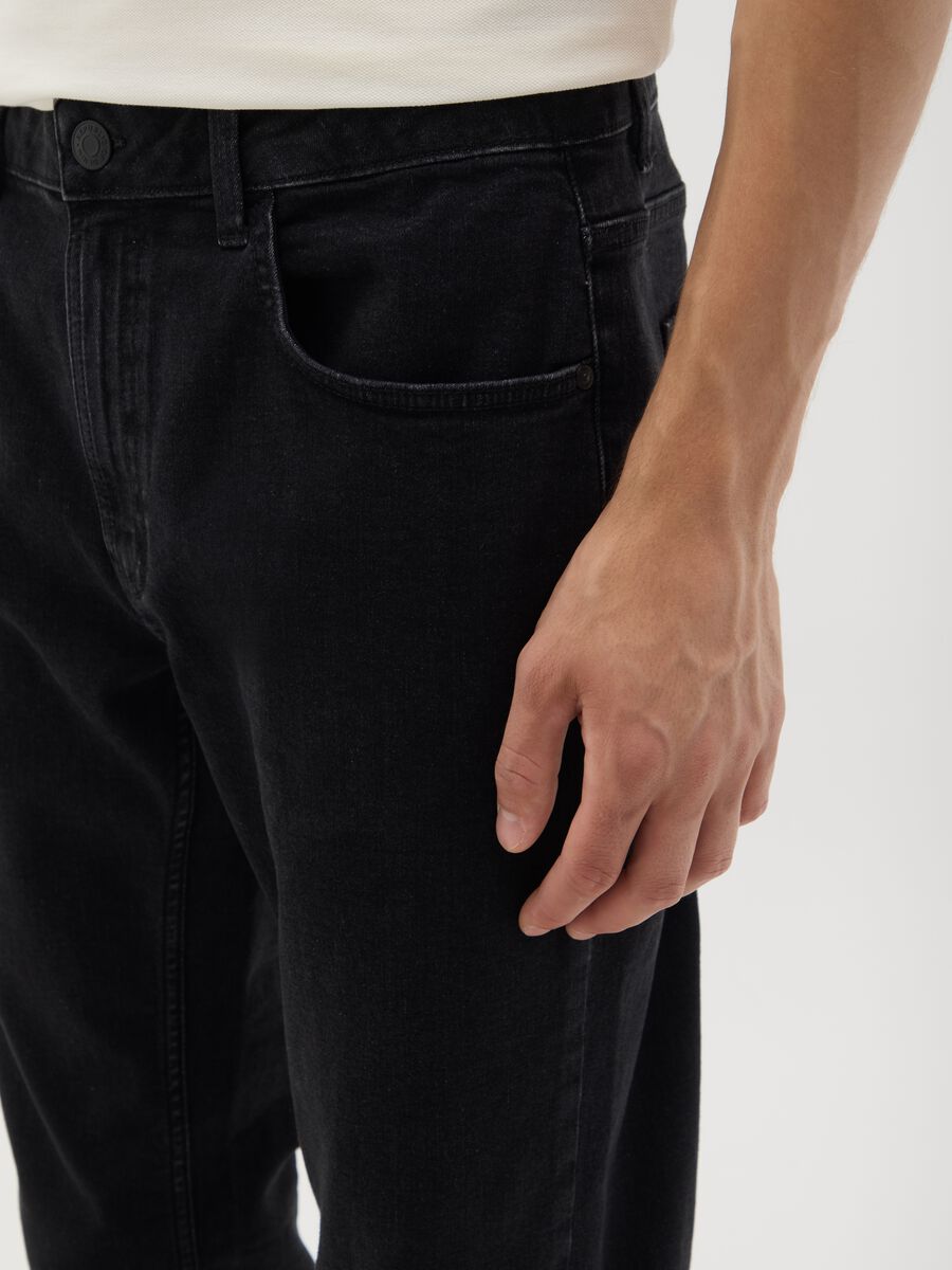 Men's Black Regular Fit Denim Jeans_2