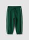 Green organic cotton jogger trousers with drawstring for baby boys_0