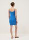 Blue fitted ribbed stretch modal dress with straps_3