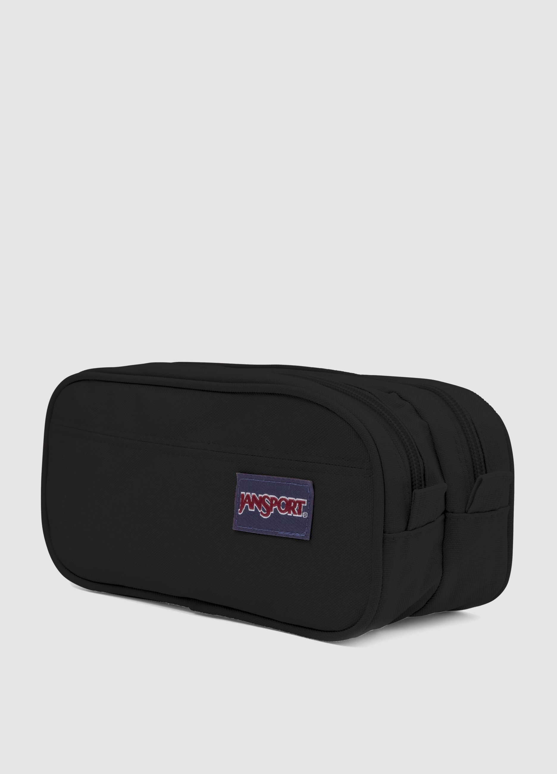Black double-compartment pencil case
