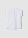 White pure cotton T-shirt for girls, regular fit with embroidery_1