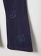 Girls' blue slim fit stretch cotton leggings with decorations_3