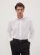 White pure cotton shirt with French collar, regular fit, non-iron_0