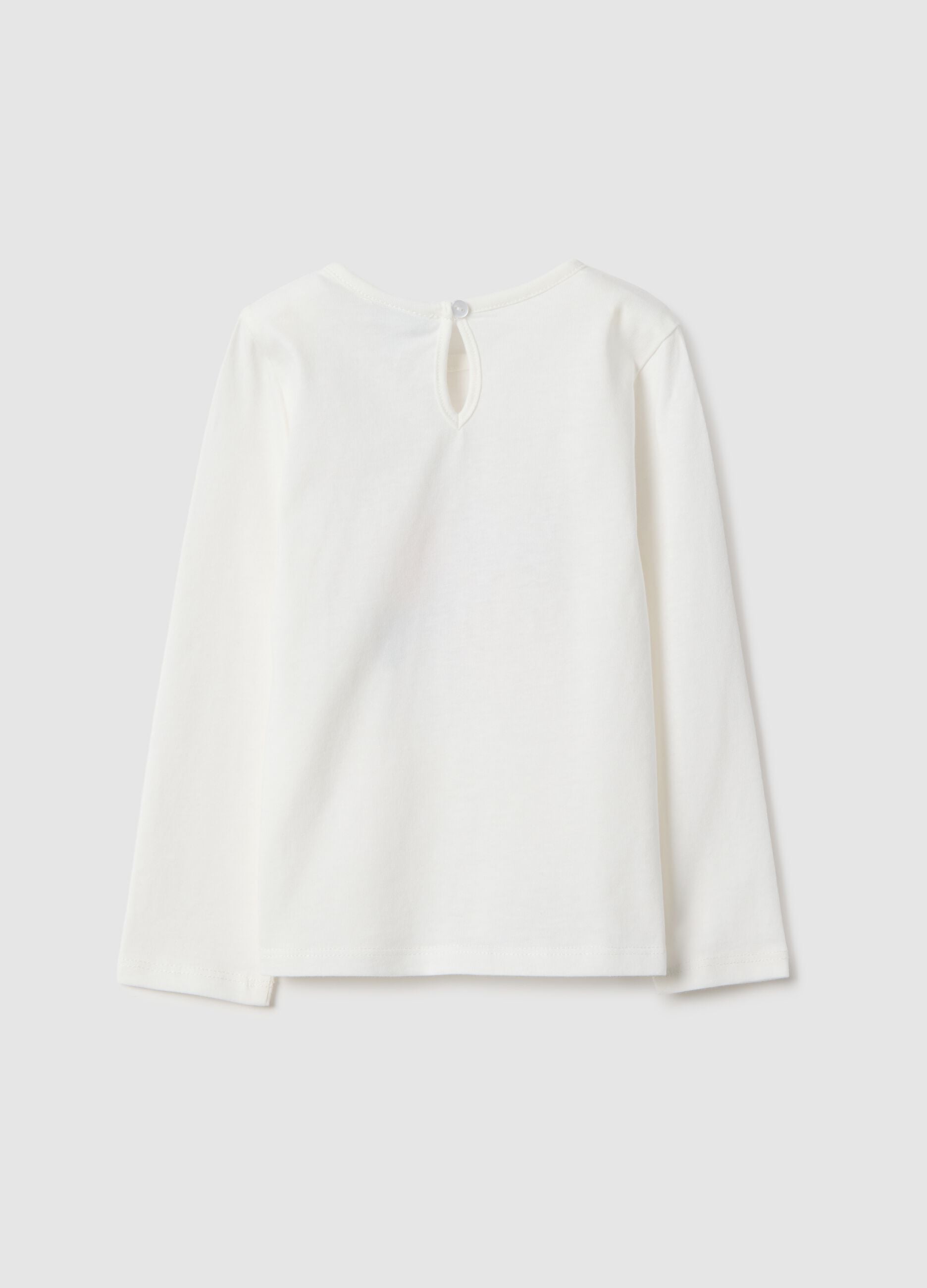 Pure cotton white regular fit t-shirt for girls