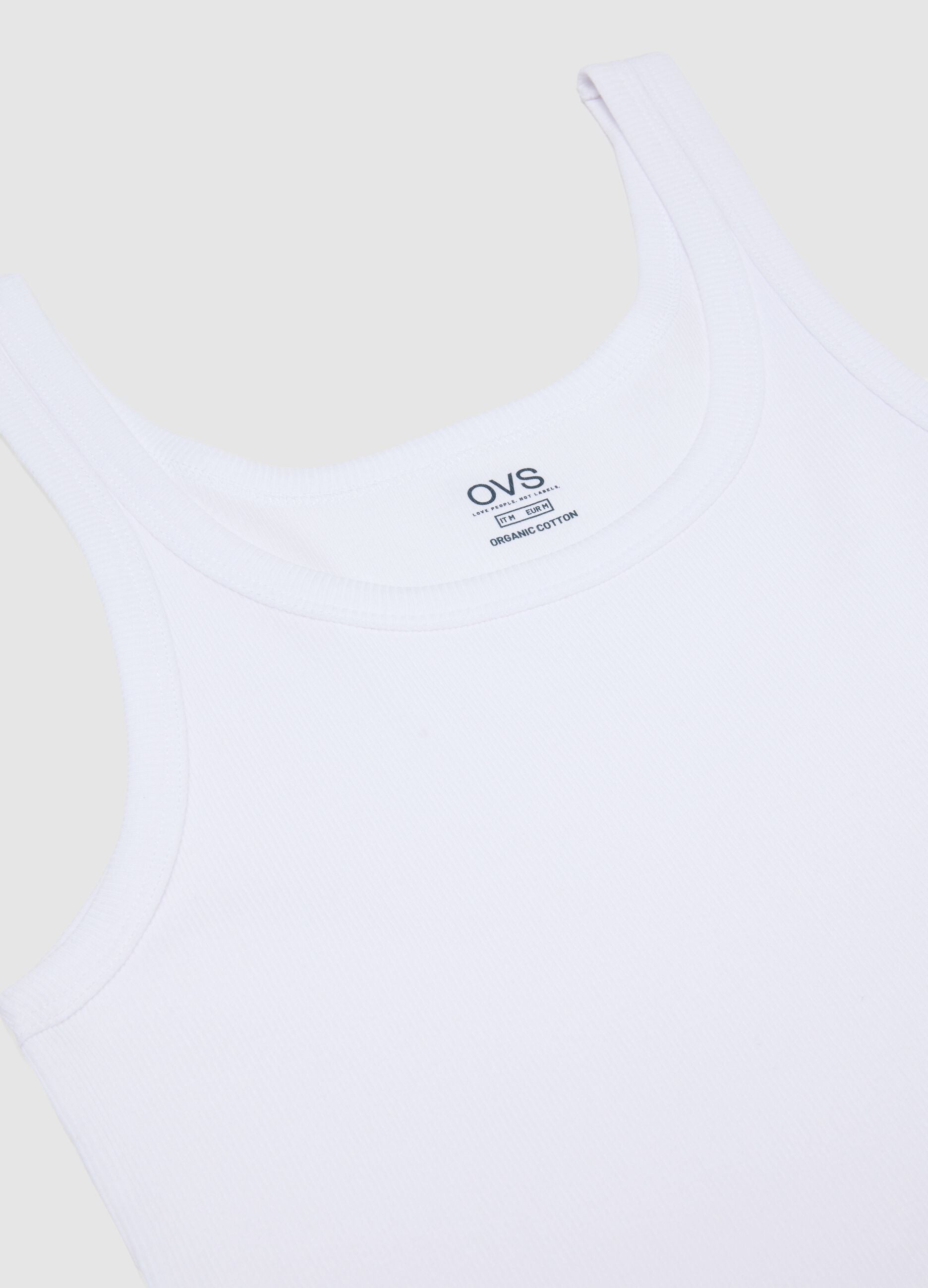 White pure cotton vest regular fit