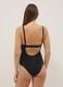 Black draped stretch swimsuit with shaping effect_2