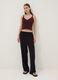 Red pure cotton crochet gilet, regular fit_1