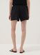 Black linen-viscose blend shorts with elasticated waist, regular fit_2