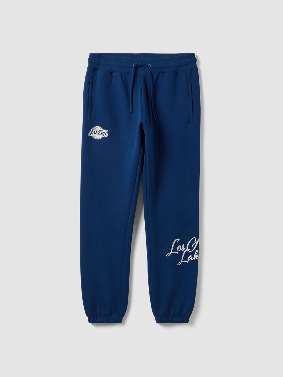 Blue cotton-blend Lakers print jogger trousers_0