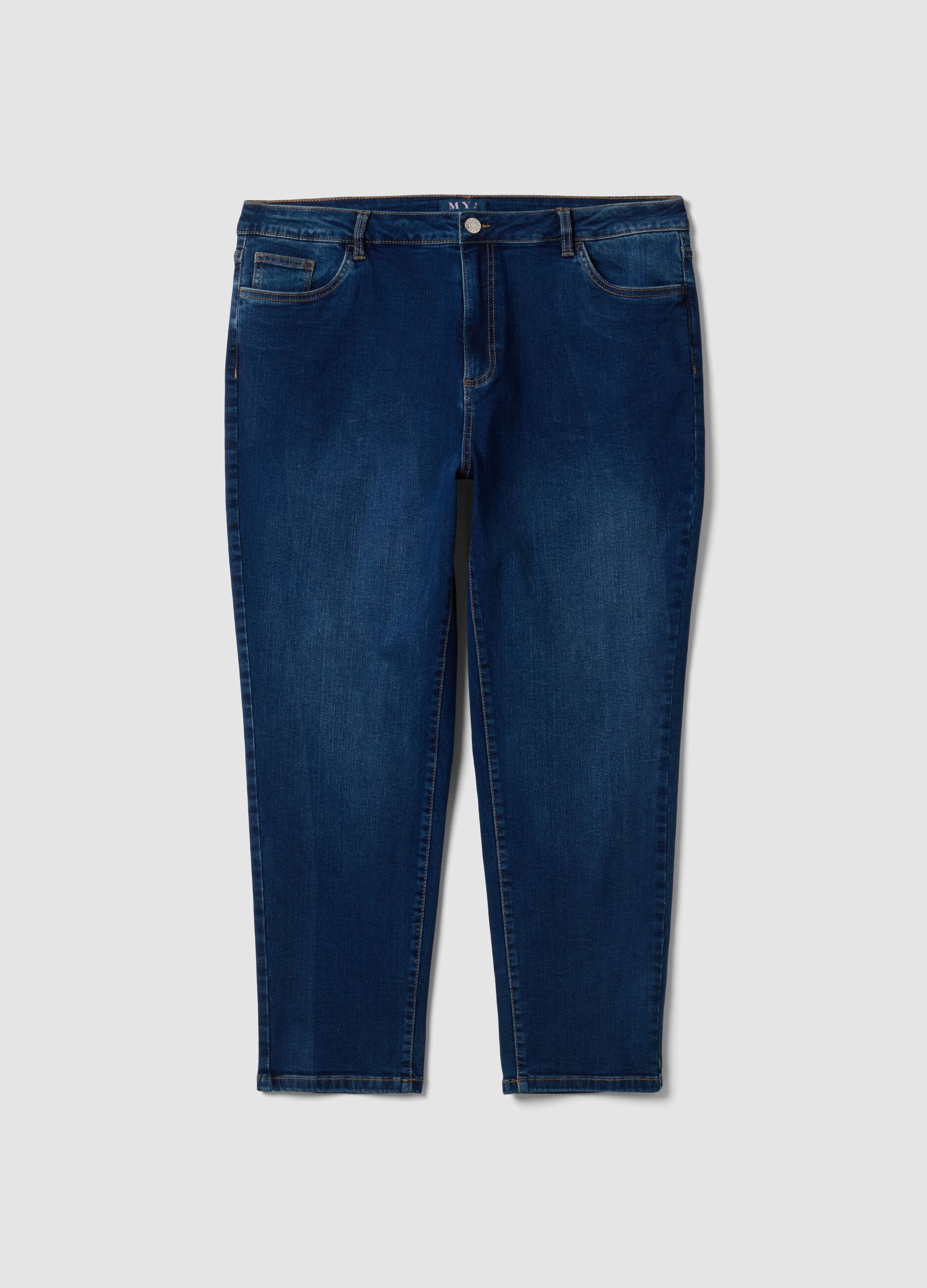 Blue stretch-cotton denim slim-fit jeans