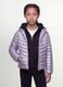 Purple Ultralight Padded Hooded Jacket with Zip for Girls_0