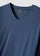 Blue V-neck pyjamas in pure organic cotton_5