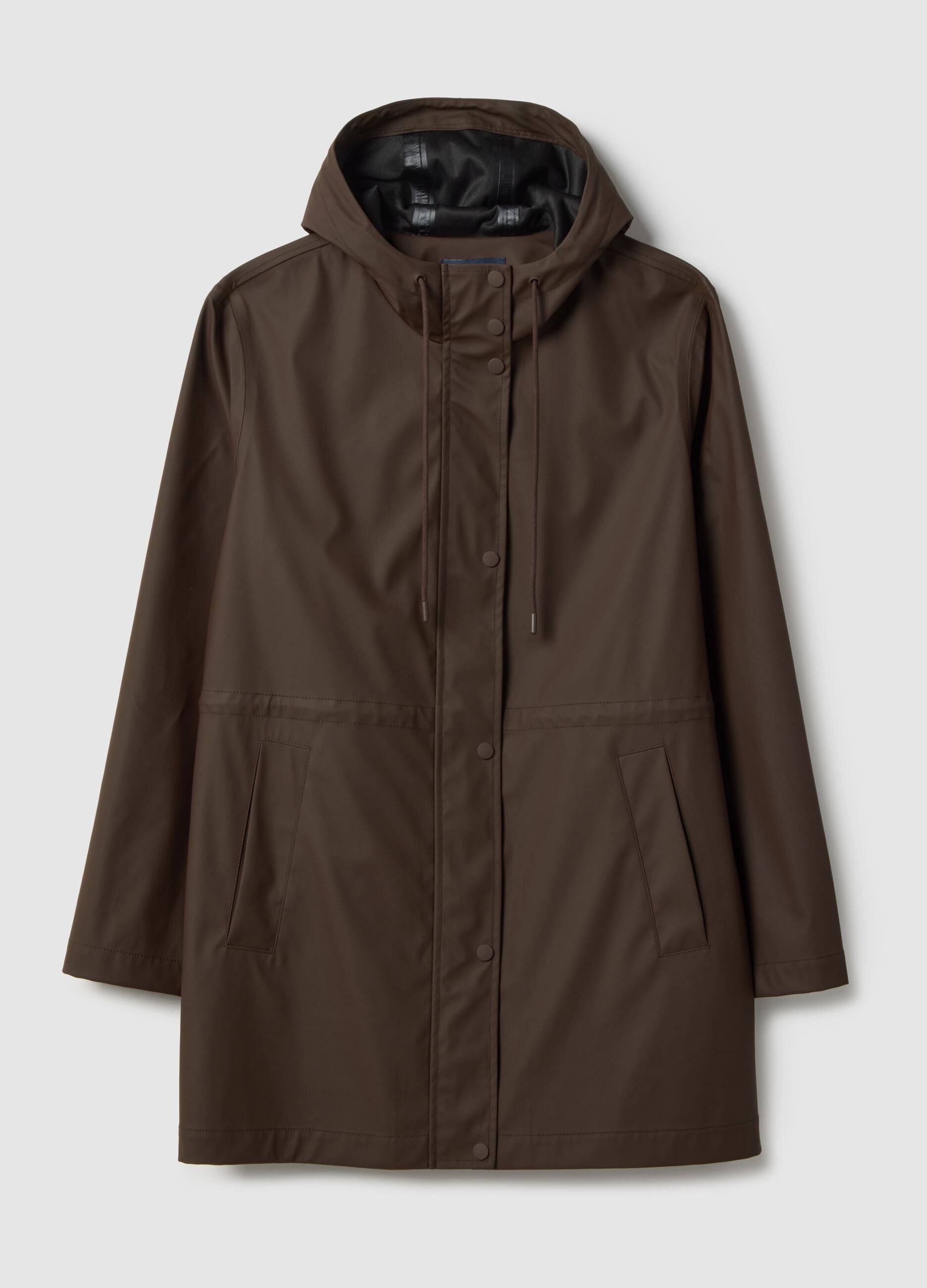 Brown rain jacket regular fit with hood