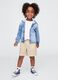 Beige linen and cotton shorts for children_0