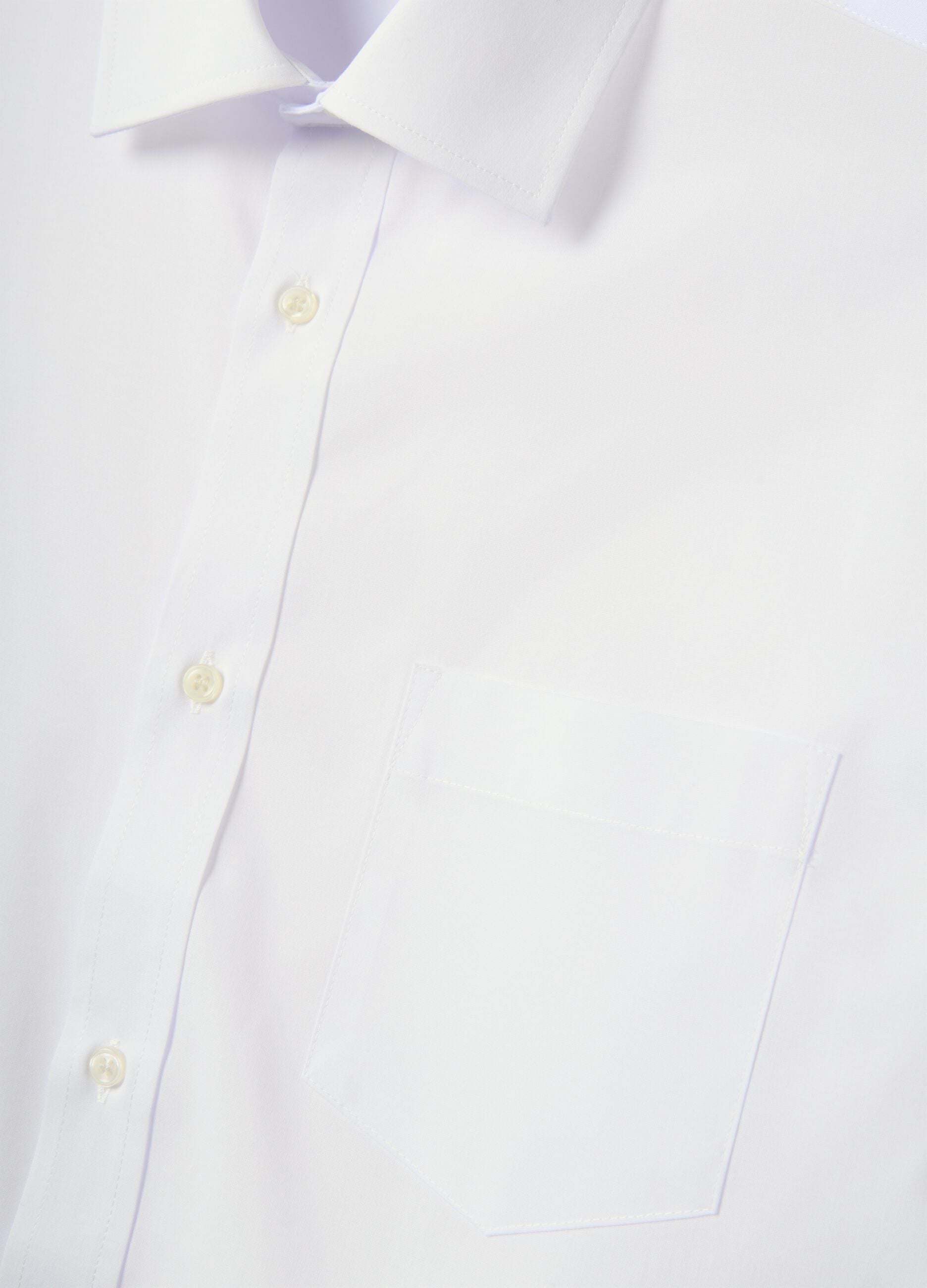 White cotton blend shirt regular fit easy iron