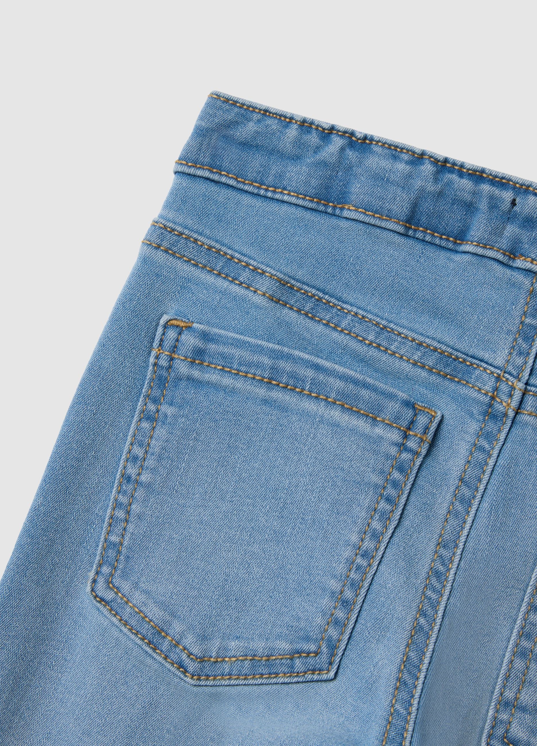 Girls' azure cotton blend flare fit jeggings