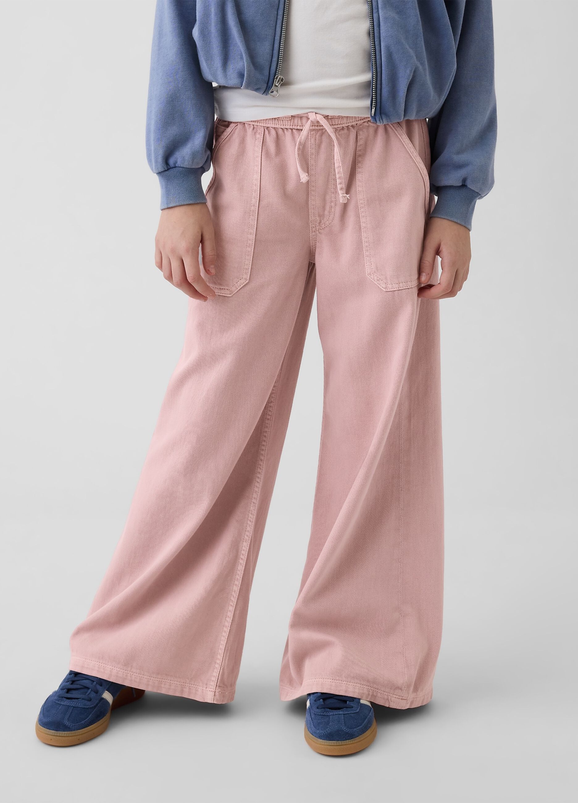 Pure cotton wide-leg trousers