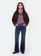 Brown pure cotton bomber jacket with contrast collar, regular fit_1
