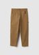 Slim fit brown stretch cotton chino trousers_4