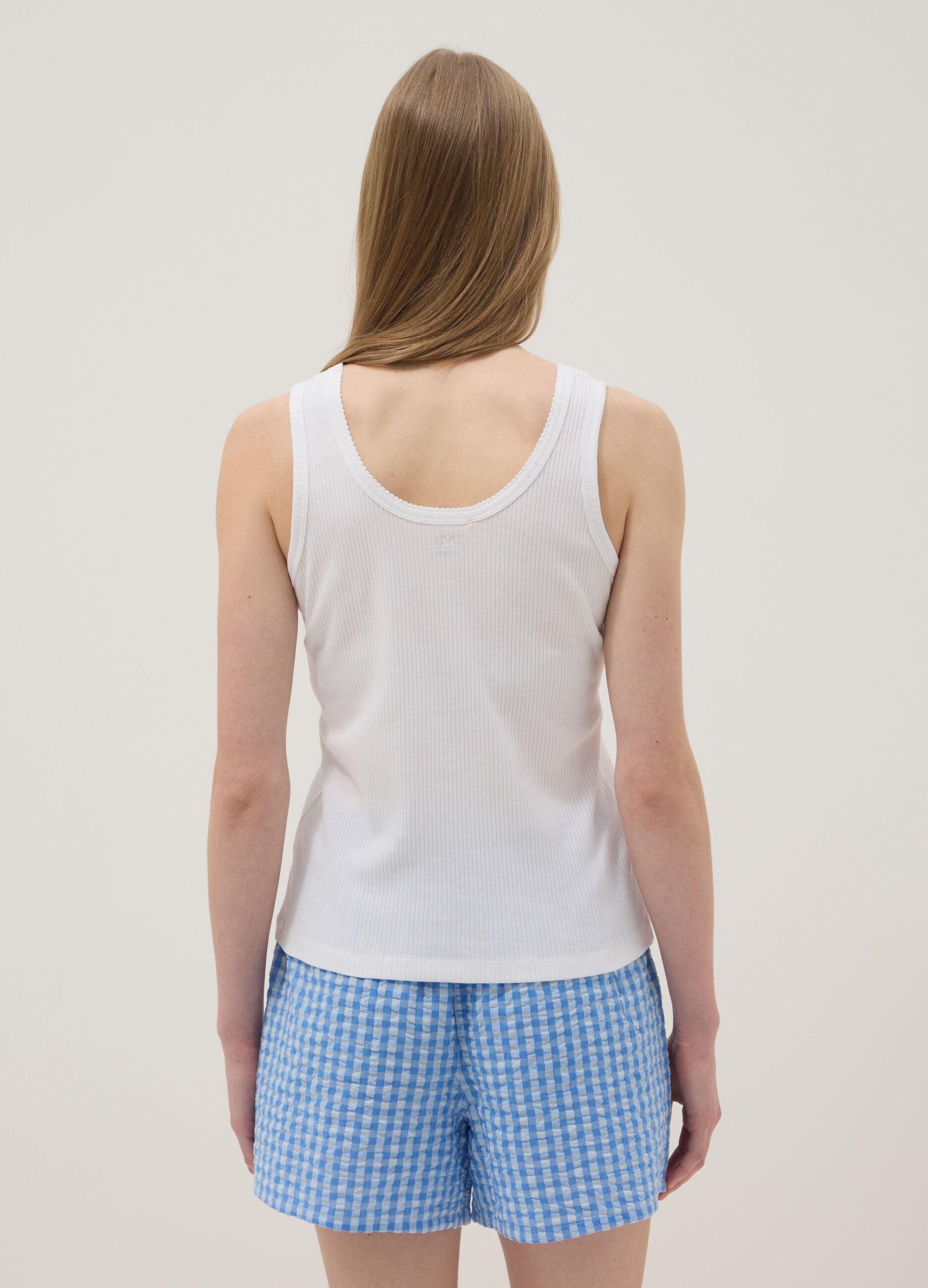 White pure cotton regular fit T-shirt with henley neck