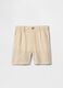 Beige linen and cotton shorts for children_1