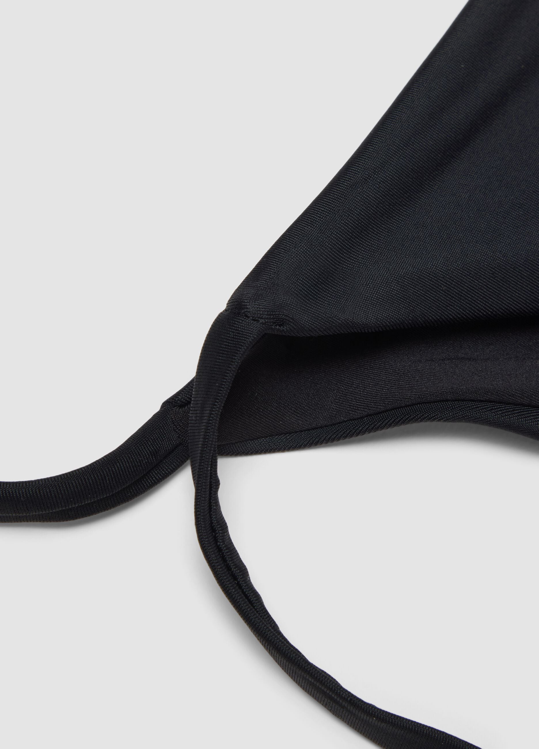 Black stretch-fabric bikini bottoms