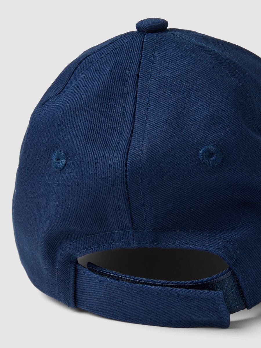 Cappello in puro cotone blu da bimbo con moto_2