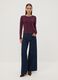 Purple viscose-blend crew-neck top_1