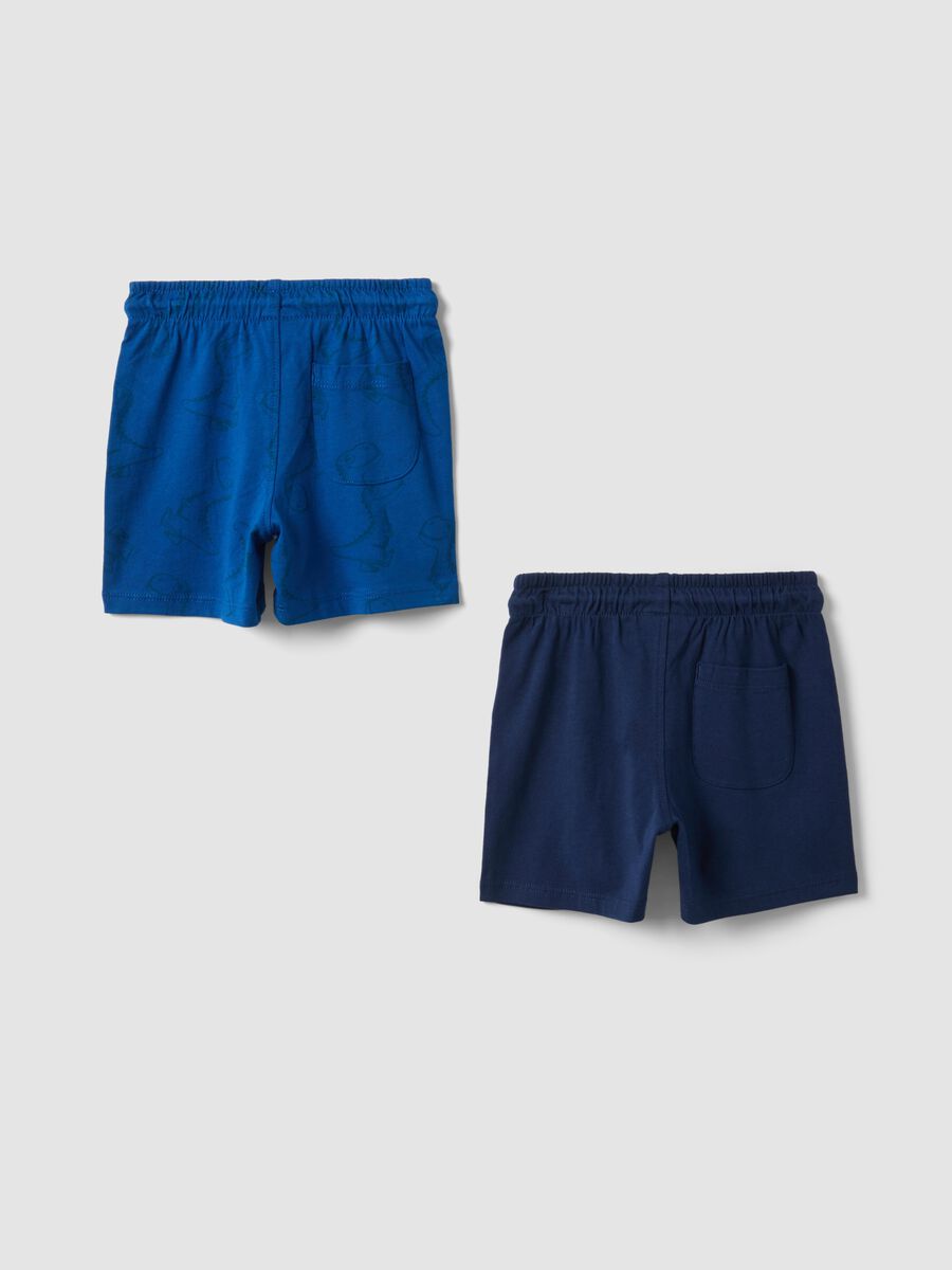 Bipack shorts in puro cotone blu da bimbo regular fit_1