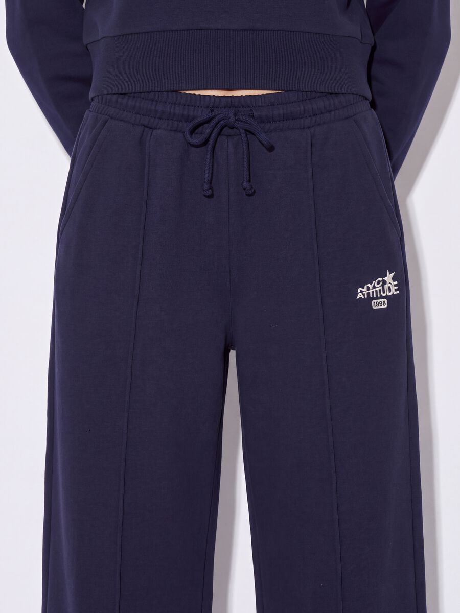 Blue cotton-blend straight-leg joggers_3