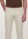 Beige slim-fit stretch cotton twill trousers_1