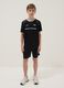 Black sporty T-shirt and shorts set for boys, regular fit_0
