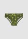 Green dinosaur-print stretch swim briefs_0