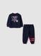 Blue oversized cotton jogger set with MARVEL Spider-Man print for baby boy_0