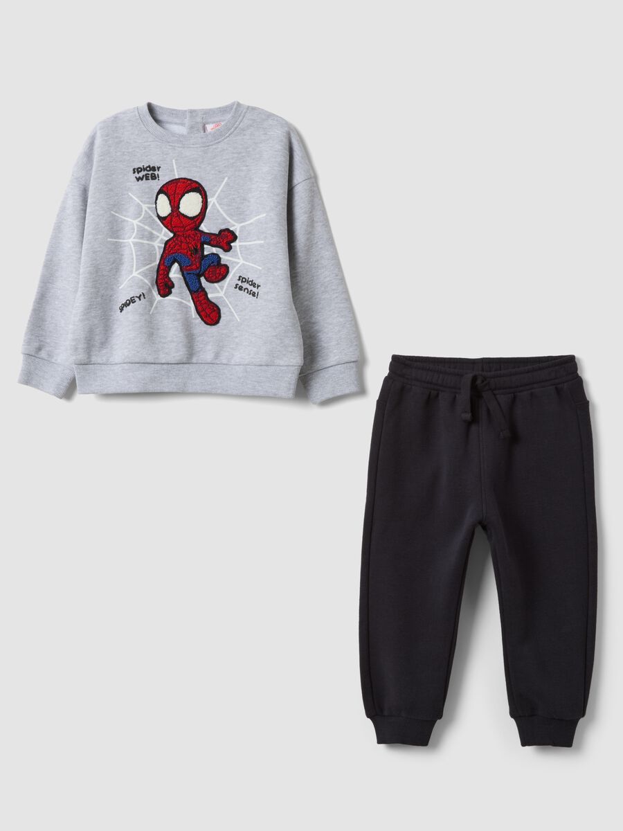 Grey organic cotton-blend set with MARVEL Spider-Man print_0