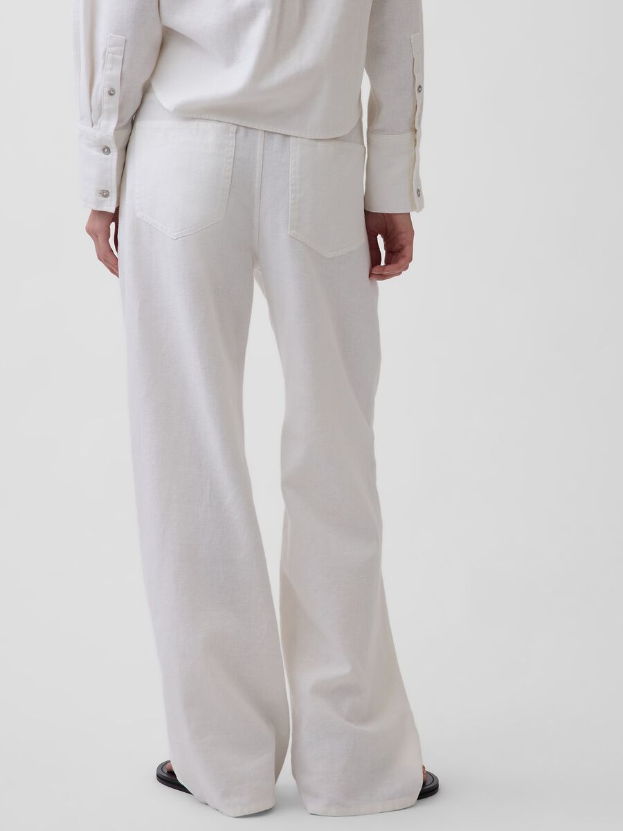 Wide-leg linen-cotton blend trousers_2