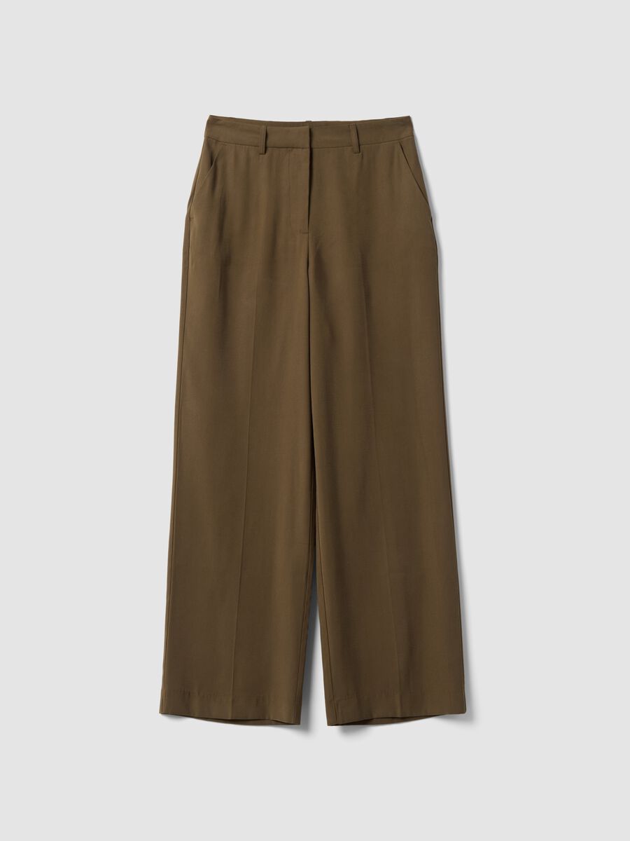 Green viscose-blend straight-leg trousers_4