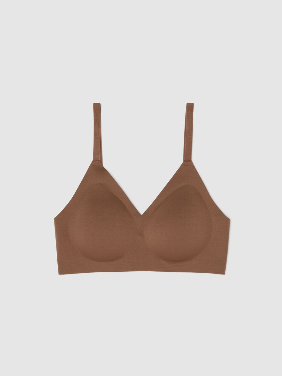 Brown Seamless Bra with Removable Padding_4