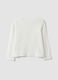 White pure organic cotton T-shirt with butterfly print for girls_1