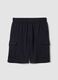 Blue cotton-blend cargo-pocket Bermuda shorts &ndash; relaxed fit_4