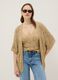 Beige openwork viscose-blend cardigan_0