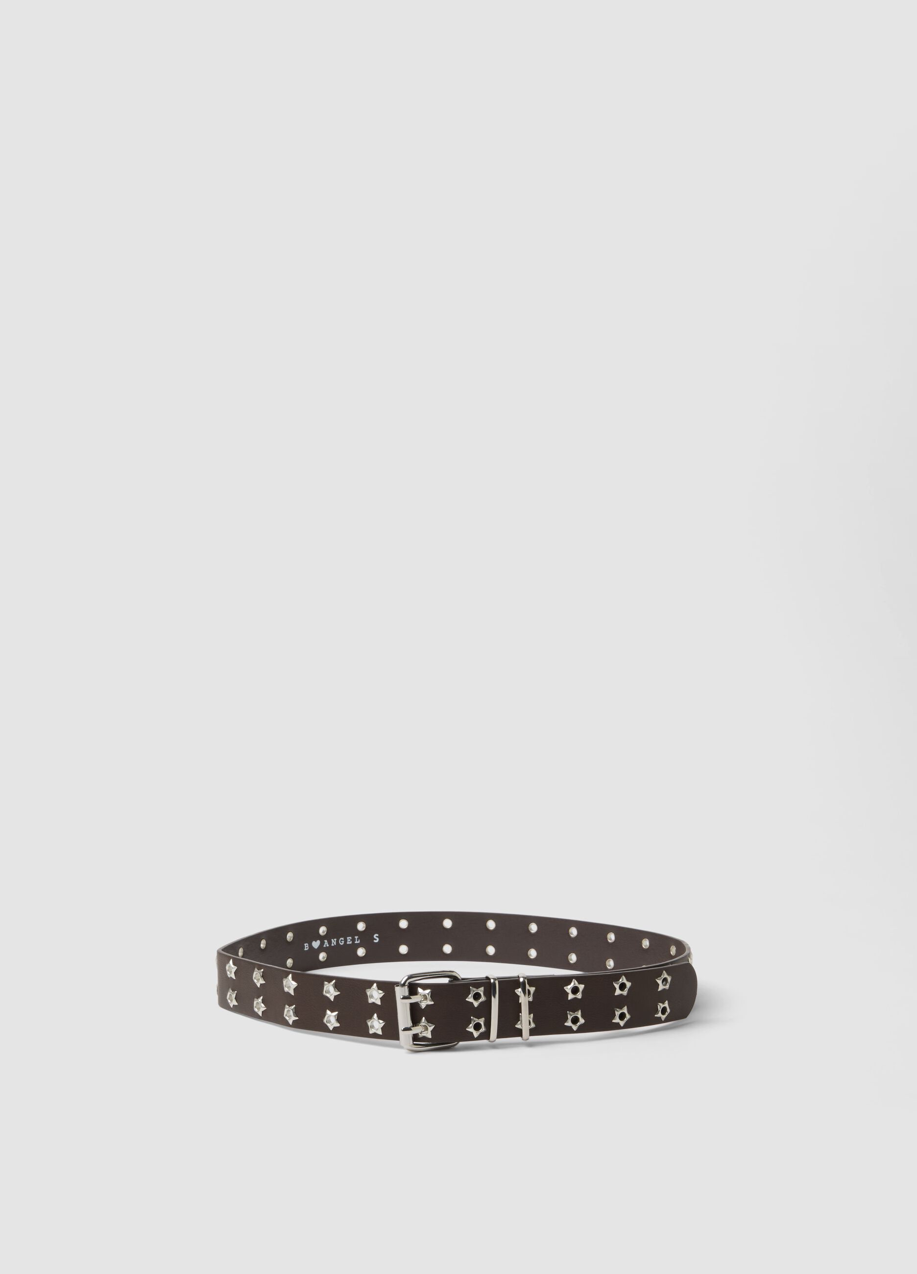 Brown belt with star studs