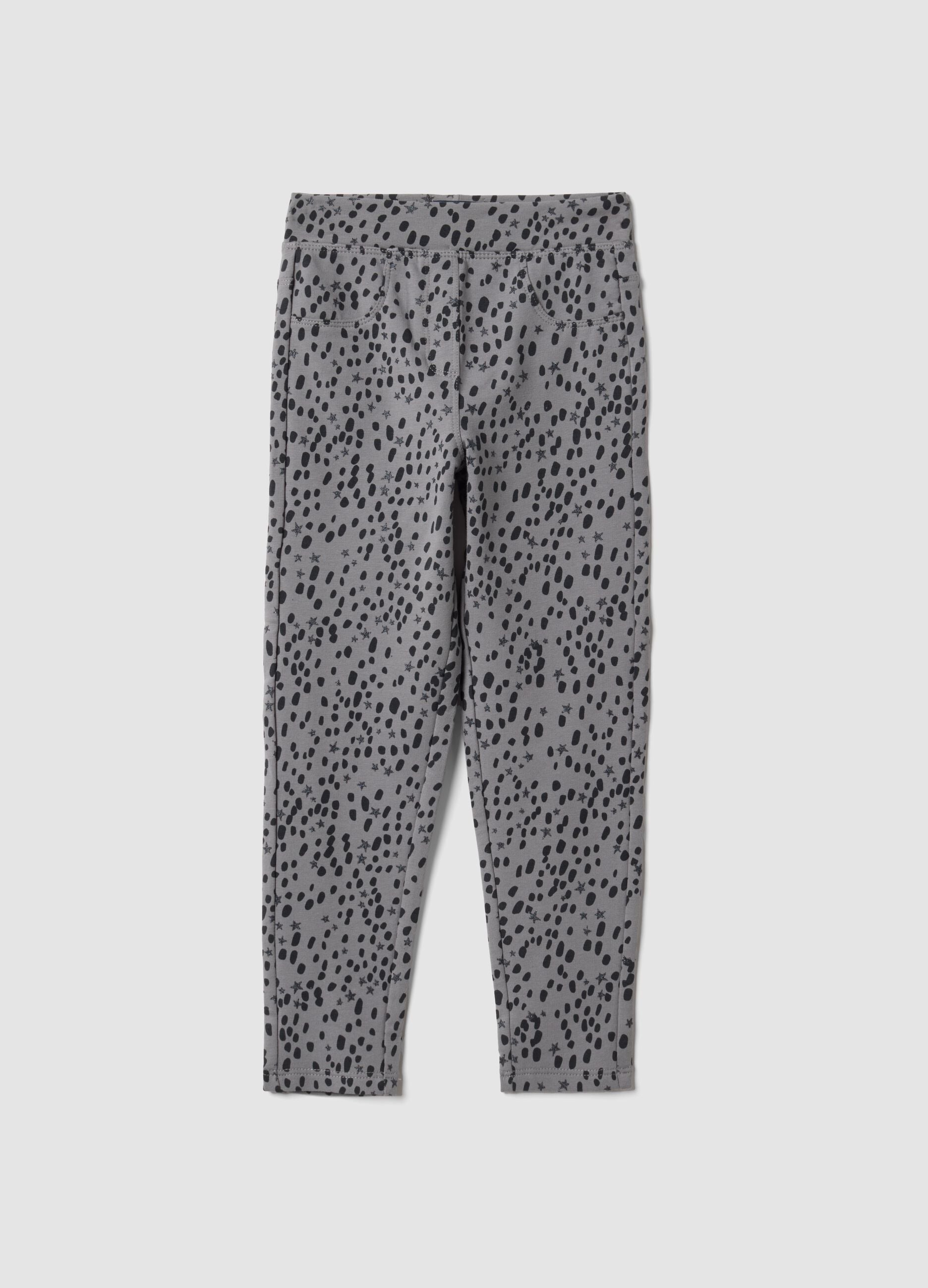 Grey skinny stretch organic cotton treggings for girls