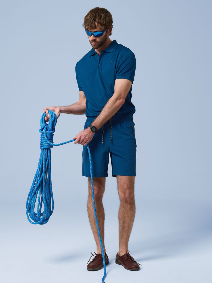 Polo blu con colletto classico traspirante ALTAVIA SAILING_0