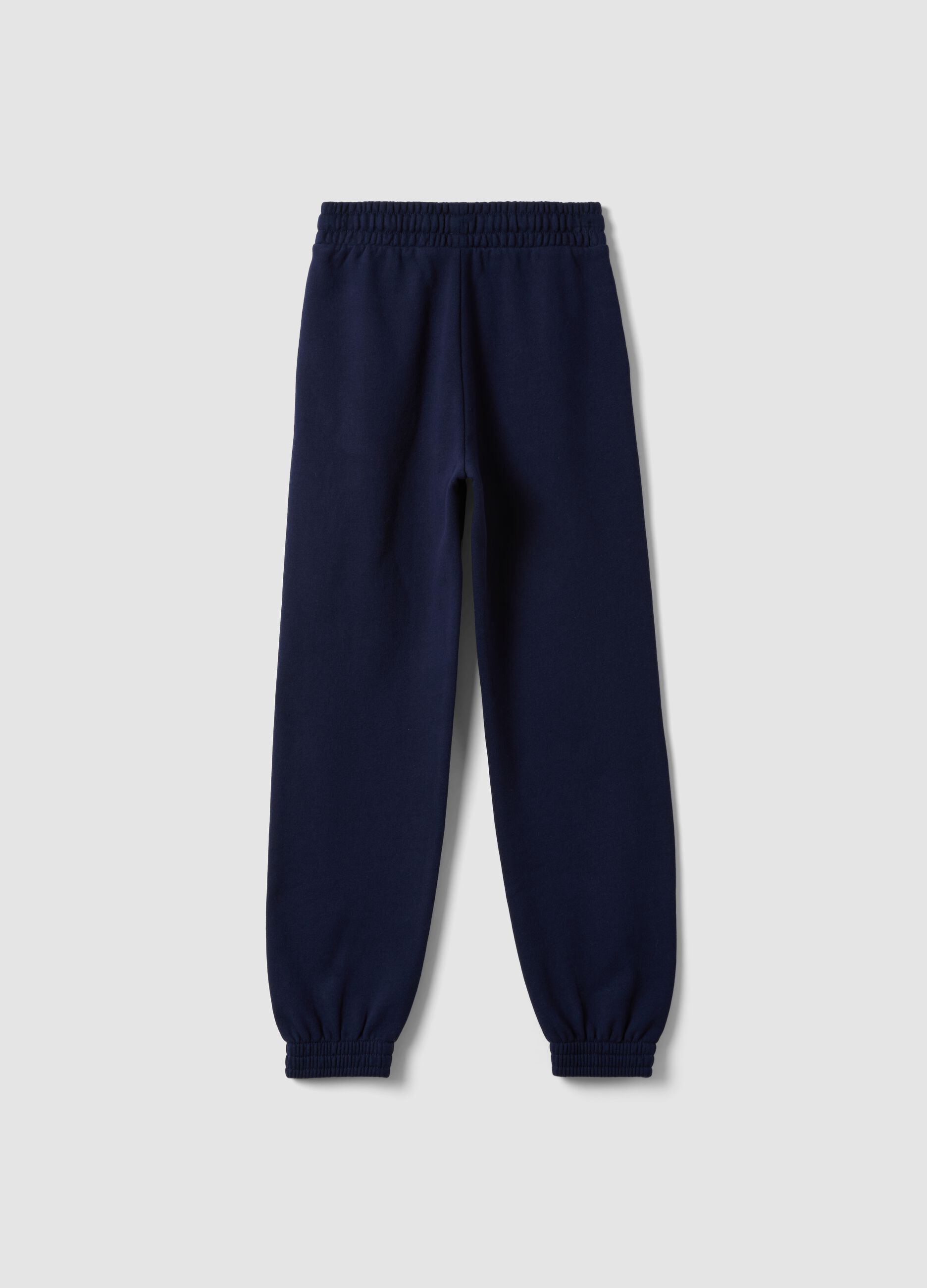 Blue organic cotton joggers, regular fit, for girls