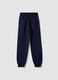 Blue organic cotton joggers, regular fit, for girls_1