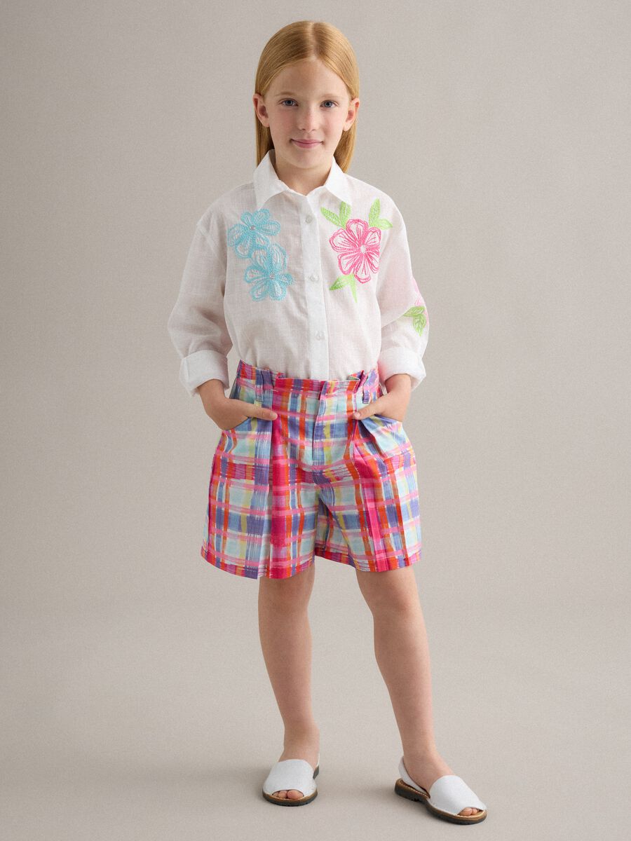 Multicolour pure cotton shorts_0