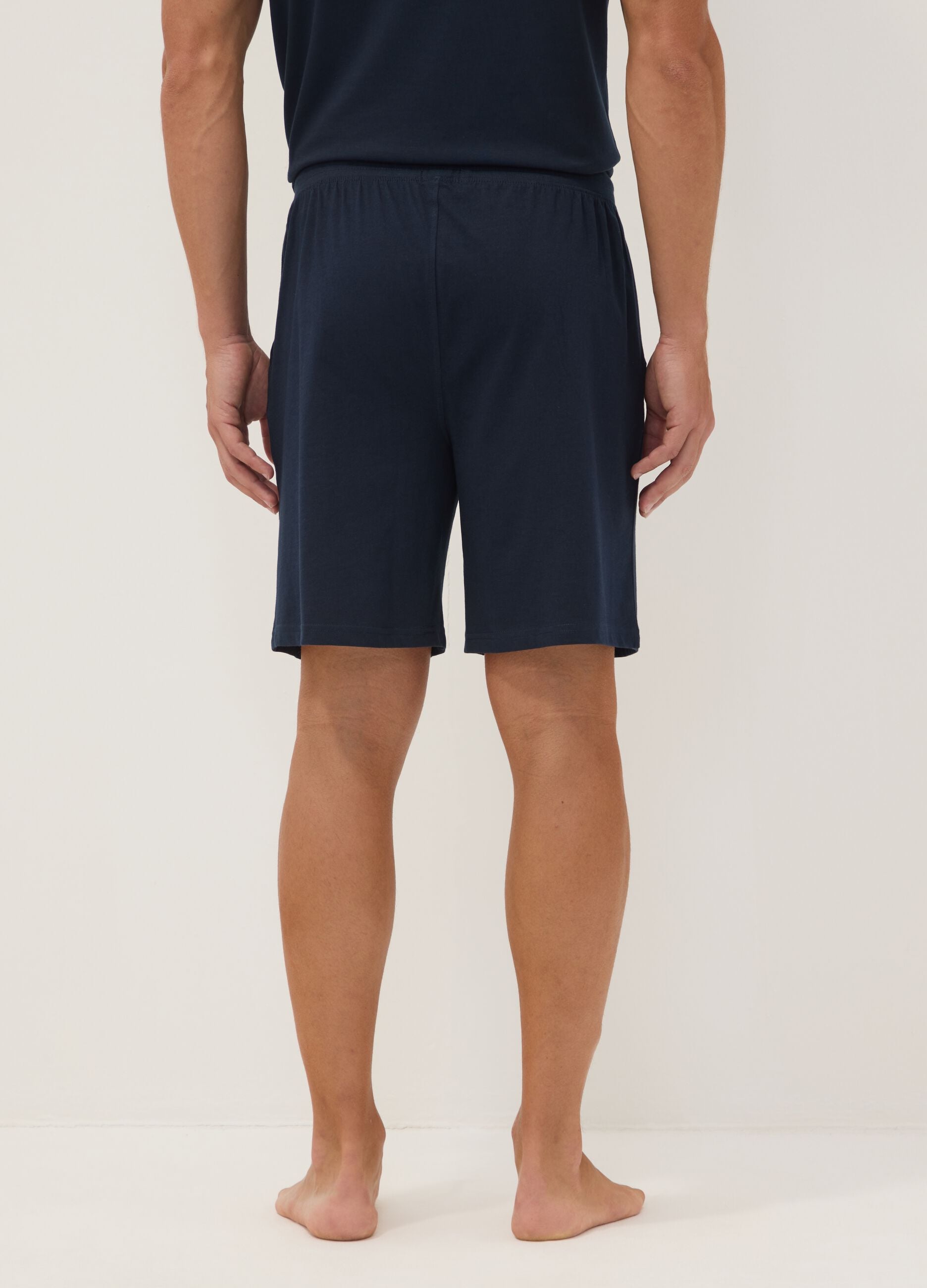 Blue organic cotton pyjama shorts