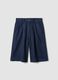 Wide leg pure cotton blue shorts_4